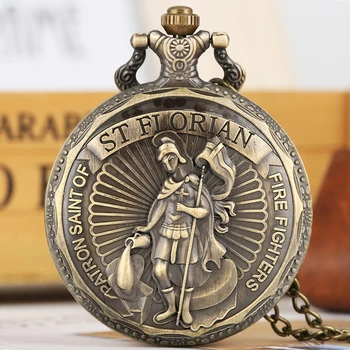 ST Saint Florian zavetnik gasilcev Izziv Quartz žepna ura Tradicijo Žrtvovanje, Predanost Skupnosti Verige Darilo