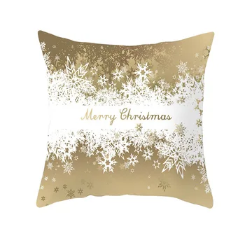 Vzglavnik 45 * 45 CM novega Božič zlata snežinka tiskanja prevleke doma hotel holiday dekoracijo kvadratnih prevleke