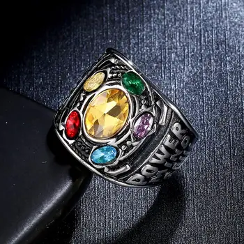 Valily Avengers Thanos Obroči iz Nerjavnega Jekla Neskončno Moč Zlata Kristalno Obroči za moške Zaročni Prstan ženske Pribor Obroči