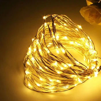 LED Niz Bakrene Žice Svetlobo na Prostem Poroka Vrtno zabavo Svetlobe Božično Drevo Stranka Dekoracijo #40