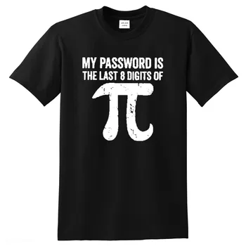 Moška T-shirt Bombaž Matematične enačbe tiskanja smešno moški majica Fashion kul fantje Tshirt moje geslo je zadnji številki pi