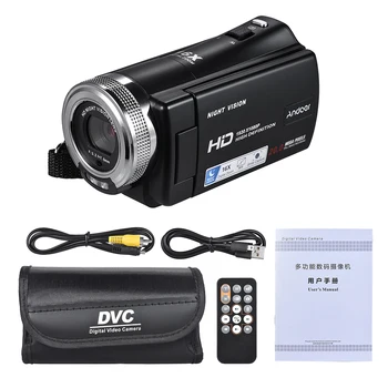 Andoer V12 1080P Video Kamero Full HD 16X Digitalni Zoom Snemanje Kamere w/3,0 Palca Vrtljiv LCD Zaslon Podporo Night Vision