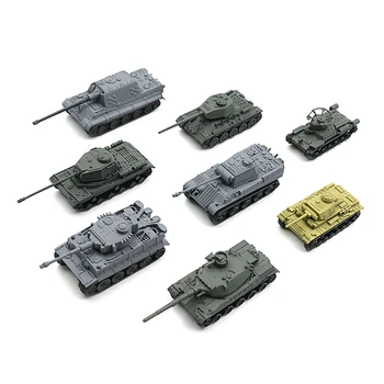 8pcs/set 1:144 Svetovno Vojno Tankov 4D Skupščine, Model Tiger T34 Lov Tank Scene Pesek Tabela Model World of Tanks Zbirka