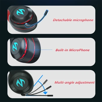 Head-Mounted Gaming Slušalke 7.1 Surround Brezžične Bluetooth Slušalke Stereo Slušalke Hrupa-Odpoved z Mic za PS4/Xbox