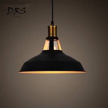Black letnik industrijske obesek svetlobe skandinavski retro luči železa lampshade mansarda edison žarnica kovinsko kletko jedilnico Podeželju