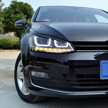 Carmonsons 2 kos Žarometi Obrvi Veke ABS Chrome Trim Kritje za Volkswagen VW Golf 7 MK7 GTI R Dodatki Avto Styling