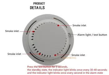 Brezžični Dima Alarm Detektor Neodvisni Fotoelektrično Dim Zaznavanja