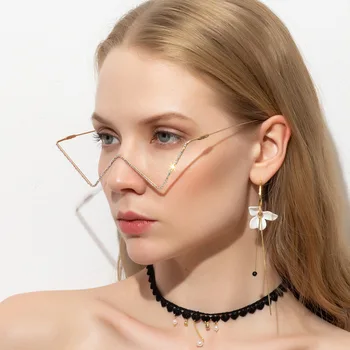 Ahora Gospa je Kristalno V Obliko Očal Okvir Ženske Punk Stil Pol Slave Očala Okvirji Brez Objektiva Okraski 2020 Moda