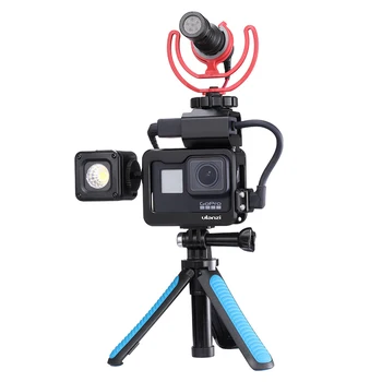 Ulanzi V2 Pro V3 Pro Gopro Vlog Primeru Kletko z 52 MM Filter Mic Adapter Objektiva Kapuco Vlogging Ohišje za Gopro 7 6 5
