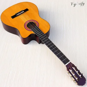 Oranžna barva cutway klasična kitara visok sijaj 39 palec 6 string najlon niz klasično kitaro z EQ