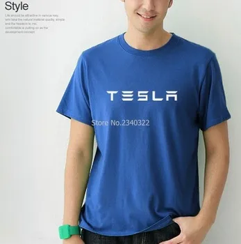Okolju prijazno hort-rokav električni avtomobil Tesla T-majica bombaž poletje moški ženski osebnosti kratek sleeve majica s kratkimi rokavi