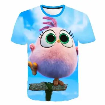 Najnovejši otroški cartoon T-shirt 3D natisnjeni T-shirt kratek sleeved majica s kratkimi rokavi dojencek oblačila obleko jezen fant dekle ptica vrh