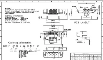 20PCS DBType Ženski SCSI Priključki 14 20 26 36 50 Pin za 90 Stopinj