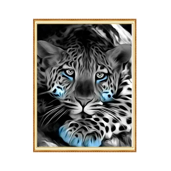 MEIAN Diamond Slikarstvo Vezenje Navzkrižno Stitch Živali Leopard Mozaik, Poln Krog/Kvadrat Vaja Okrasnih Doma Dekor