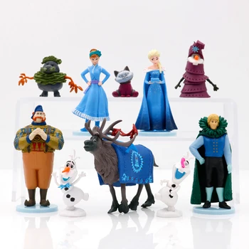 10pcs Disney Risanke, Zamrznjeno, Ana Elsa princ Kristoff Sven Hans Model Slika Anime Zbirka Figur Igrače za otroke