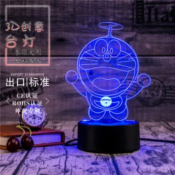 3D Led Novety Razsvetljavo Ustvarjalno Darilo Noč Svetloba namizne Svetilke Doraemon Svetlobe Led Domov Koridor Hotel Stranka Vzdušje Luči