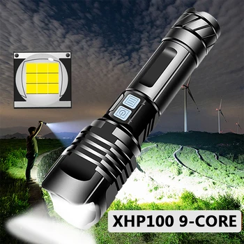 XHP100 9-core Visoke Kakovosti Močan Taktično Led Svetilka XHP70.2 Zoomable Baklo Usb Polnilne 18650 26650 Battey Luč