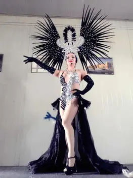 Latinski ples Samba dodatki Modni lepe headdress perje Nežen ples kaže, dodatki, oblačila Samba