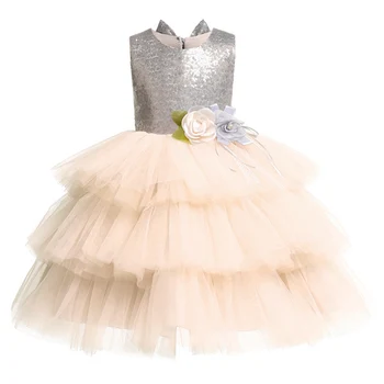 Novo Visoko-kakovostni razred Vezenje Dekleta Obleke Za Božično zabavo Princesa Obleke brez Rokavov Poročno Obleko Za Dekleta Obleke