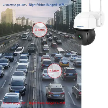 SNOSECURE Brezžični Wifi IP Kamera PTZ Prostem 3MP Speed Dome Varnostna Kamera Pan Nagib 4X Digitalna Povečava Omrežja CCTV Nadzor