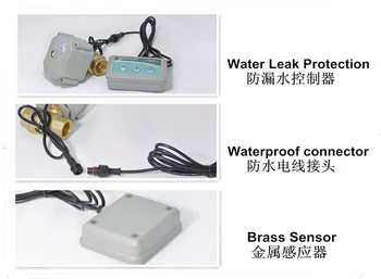 Inteligentni prepuščanje vode regulator z DN15 medenina električni ventil, 3VDC vode, puščanja alarm naprava, detektor vode