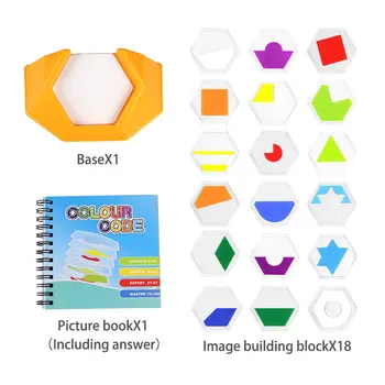 100 Izziv Logiko igre Krovu Barvne Kode, Puzzle Igre Tangram 4 Plasti Igrače za Otroke Razvoj Prostorskih Sklepanja Spretnosti
