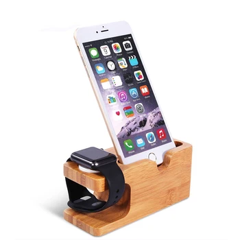 Bambus, Les Polnilnik Postaja za Apple Watch Polnjenje Dock Postajo za Polnilnik Stojalo Držalo za iPhone 5s 6 Dock Stojalo Stojalo Držalo