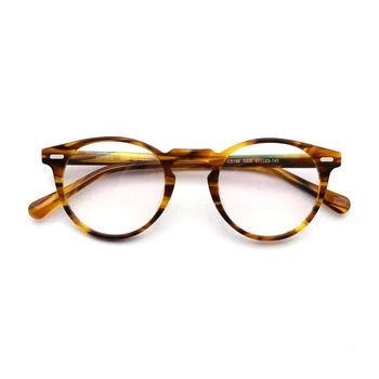 Vintage Optičnih Očal Okvir Gregory Peck Retro Okrogle Očala Za Moške in Ženske Acetat Očala Okvirji