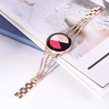 Diamantni Pas Za Samsung Galaxy Watch 46mm 42mm Aktivna 2 40 44 Prestavi S2 S3 GT2 46MM iz Nerjavečega Jekla Zamenjava Pasu 20 mm 22 mm