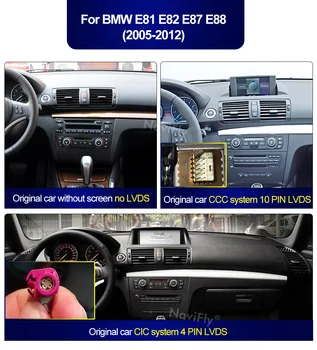Carplay Android 10 Avto dvd radio multimedijski Predvajalnik, GPS Navigacija za BMW 1 Series 120i E81 E82 E87 E88 CCC CIC