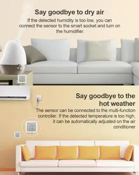 Tuya WIFI Brezžični Senzor Temperature Avtomatizacijo Doma Scene Varnostni Alarm Senzor Temperature Za Alexa Pametni Dom