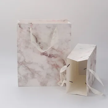 Roza marmorja papirnato vrečko oblačil nakupovanje darilni embalaži коробка упаковка darilo vrečko boite dragees de mariage упаковка для мыла 10pc