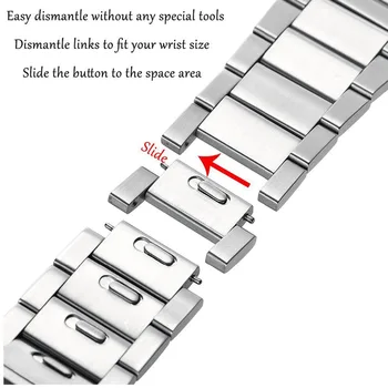 Iz nerjavečega jekla, trak Za Apple Watch band 44 mm/40 mm 42mm/38 mm correa povezavo zapestnico watch Pribor iwatch serije 4 3 5 jv 6