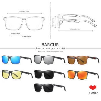 BARCUR Aluminija, Magnezija Kvadratnih sončna Očala Moških Polarizirana Letnik Odtenki Ženske sončna Očala Za Moške Šport Očala Oculos De Sol