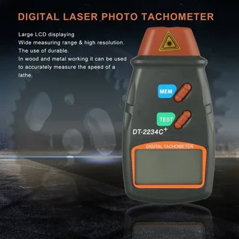 Digitalni Laserski merilnik vrtljajev Brez Kontaktni Elektronski Foto Tahometri 2.5-100000 vrt. / MIN Tach Meter DT-2234C+Z Zrcalni Trak Znamk