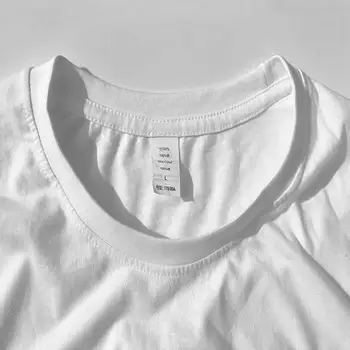 Lep Modni plus velikost womens vzročno bombaž tshirts po Meri logo tisk, Bombaž, bele slim majica s kratkimi rokavi ženske