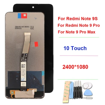 Zaslon Zamenjava Za Xiaomi Redmi Opomba 9 Pro LCD-Zaslon 10 Dotik, Računalnike Zaslon Za Redmi Opomba 9S /Note9 Pro Max Globalne