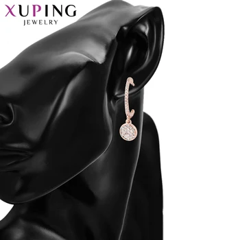 Xuping Občutljivo Krog Geometrijske Rose Zlato Barvo Prevlečeni Uhani za Ženske Nov Prihod Trendovski Stil Nakit Darila 80311
