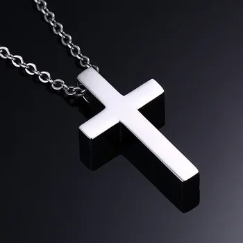 ZORCVENS Klasičnih Prazen Križ Ogrlice Molitev Kristusa Moški Nakit iz Nerjavečega Jekla Moški Ženske Prost Verige