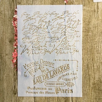 4Pcs / Veliko A4 Cvetlični francoske Besede DIY Večplastna Matrica Slikarstvo Album Kolorit Reliefni Album Dekorativni Papir, Kartice Predlogo