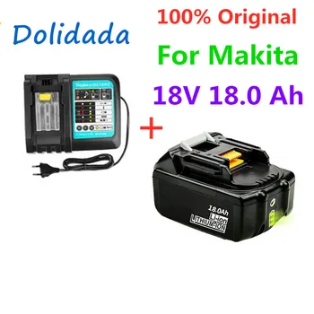 Prvotne 18V18Ah Baterije 18000mah Li-Ion Baterije Zamenjava Baterije za MAKITA BL1880 BL1860 BL1830battery+3A Polnilnik