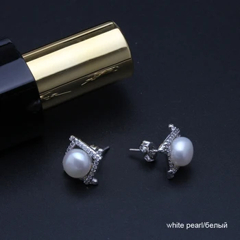 RIANCY Moda Naravnih sladkovodnih black pearl stud uhani za ženske poročno darilo