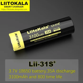 1-20PCS LiitoKala Lii-31S 18650 Baterijo 3,7 V Li-ion 3100mA 35A baterije Za visoko možganov naprave.