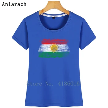 Kurdistanu Narod Kurd Kurdski flag majica s kratkimi rokavi Ustvarjalne Okrogle Ovratnik Barva Graphic Tee rokavi Ženske Tee Vrhovi Priložnostne Slike