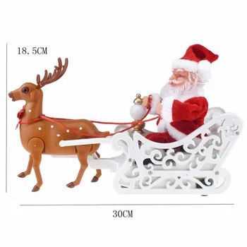 Novi Santa Claus Lutka Elk Sled Igrača Univerzalni Električni Avtomobil z Glasbo, leta 2020 vesel Božič Otroke, Otroci darilo, Doma Dekor Božič