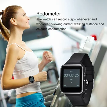 Pedometer X6 Smart Pazi, Kamera, Zaslon na Dotik, Povezovanje Watch Podporo KARTICE TF Kartice Bluetooth Tracker Smartwatch za iPhone Android