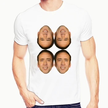 Poletje Smešno Nicolas Cage V Banana T-shirt za Moške Hipster Tee T Majica Kratek Rokav Vrhovi Mens Bela Ustvarjalni Vrh Tee