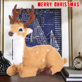 Božič Elk Plišastih Plastičnih Simulacije ELK Jelena Božič Jelenov Mini Lutka Fotografija Prop izložbo