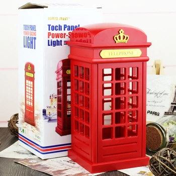 2019 Prenosni Retro London Telefonske Govorilnice USB Noč Lahka Akumulatorska namizne Svetilke Za Dom Spalnica Novo Leto Dekor