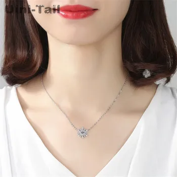 Uini-Rep vroče novih 925 sterling srebro romantično snežinka obesek mikro-vdelan ogrlica temperament korejski modni trend ED054